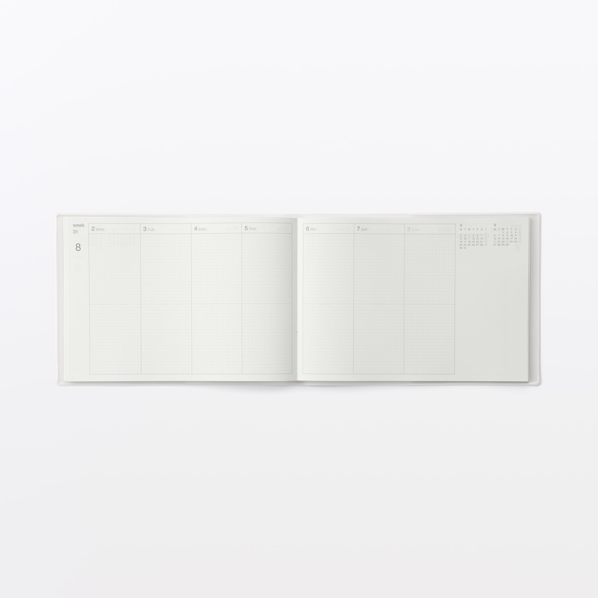 Ｂ５ハーフサイズスケジュール帳　マンスリー／ウィークリー　２０２６年１２月始まり