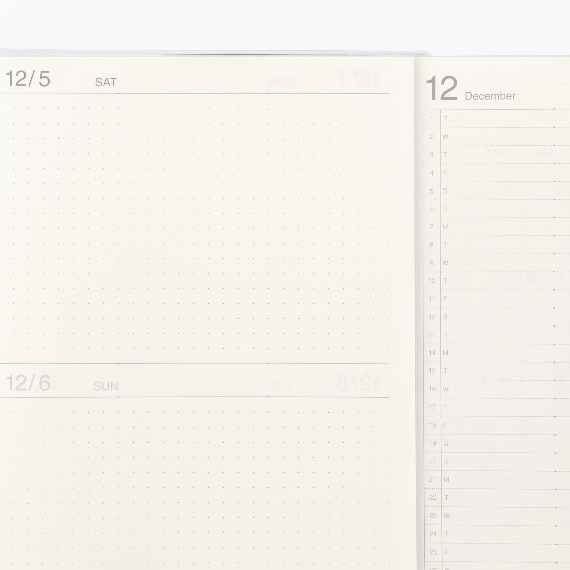 一覧できるスケジュール帳　マンスリー／デイリー　２０２６年１２月始まり