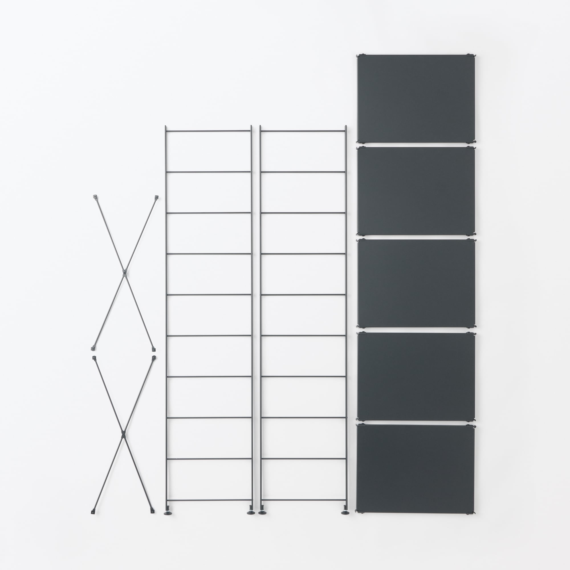 スチールユニットシェルフ・スチール棚セット・大・ダークグレー