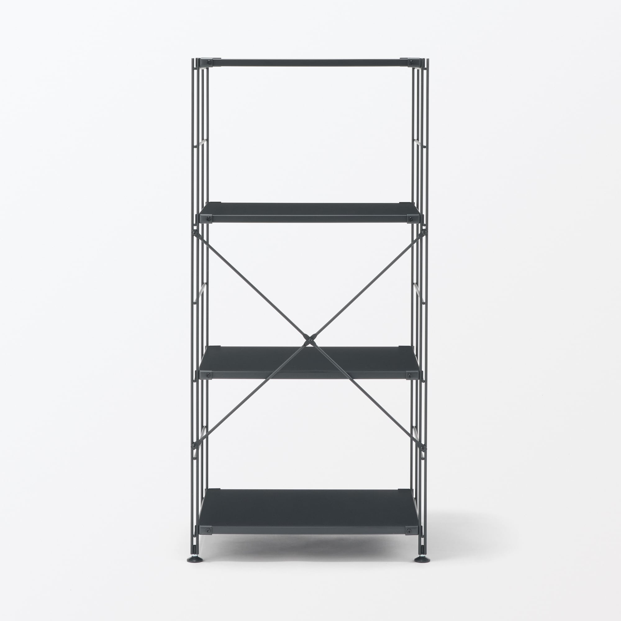 スチールユニットシェルフ・スチール棚セット・中・ダークグレー