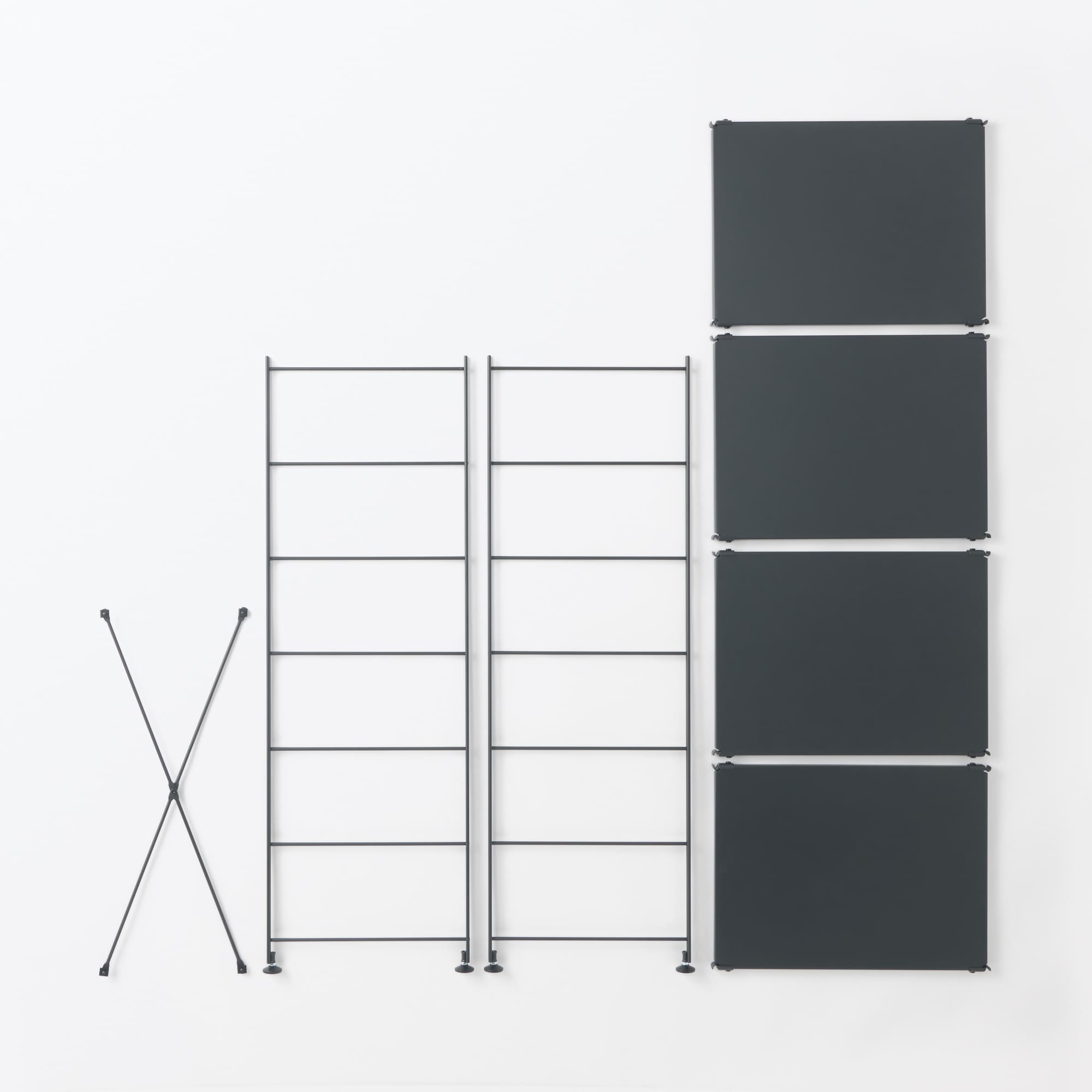 スチールユニットシェルフ・スチール棚セット・中・ダークグレー