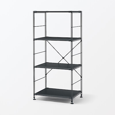 【２月上旬発売予定】スチールユニットシェルフ・スチール棚セット・中・ダークグレー