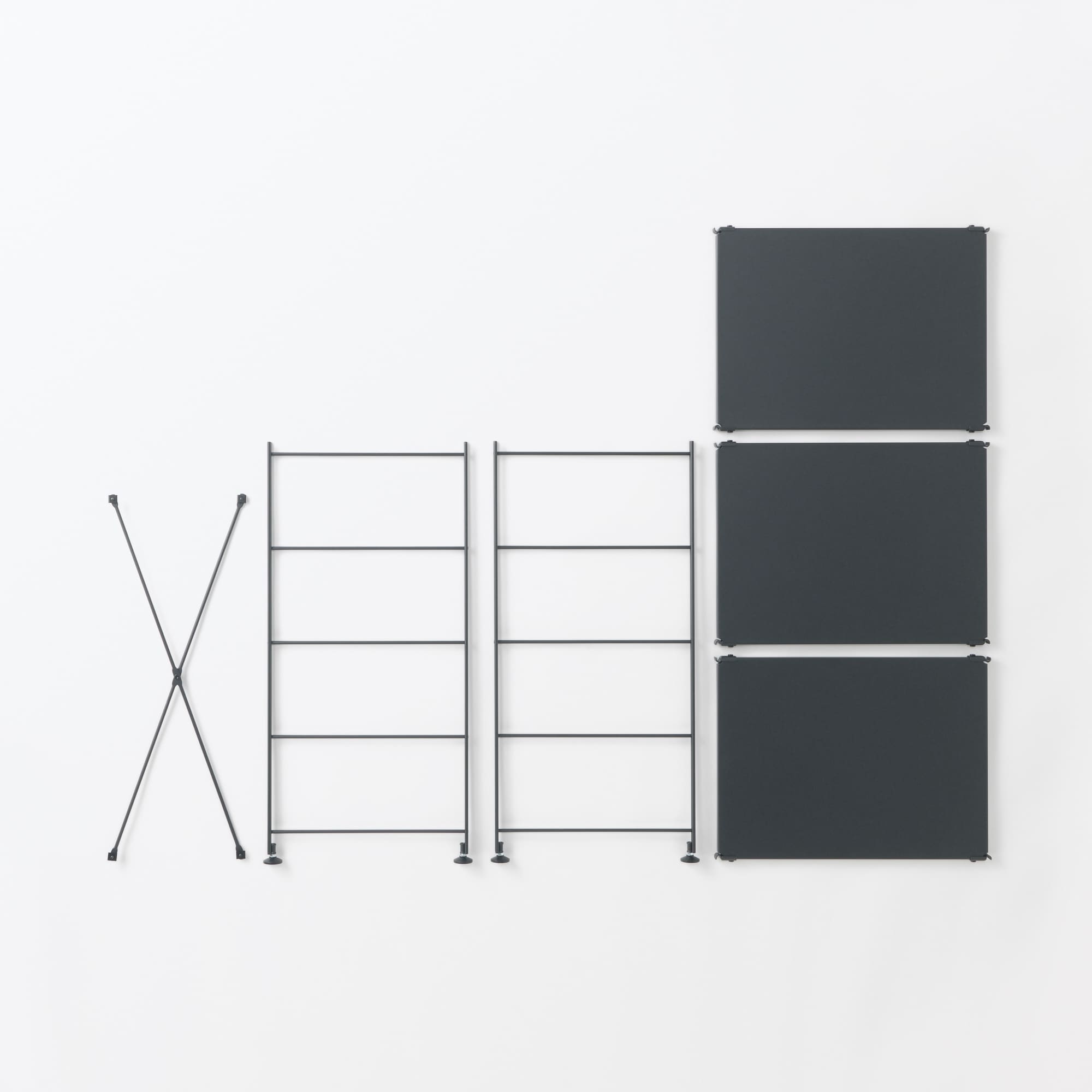 スチールユニットシェルフ・スチール棚セット・小・ダークグレー