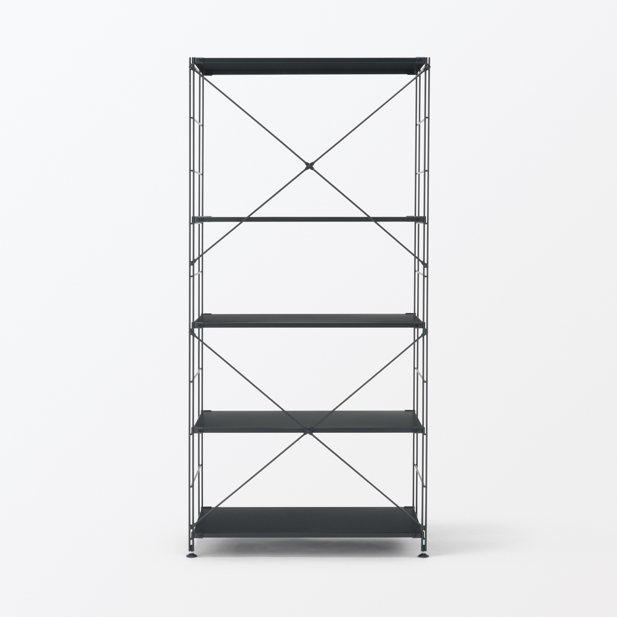 スチールユニットシェルフ・スチール棚セット・ワイド・大・ダークグレー