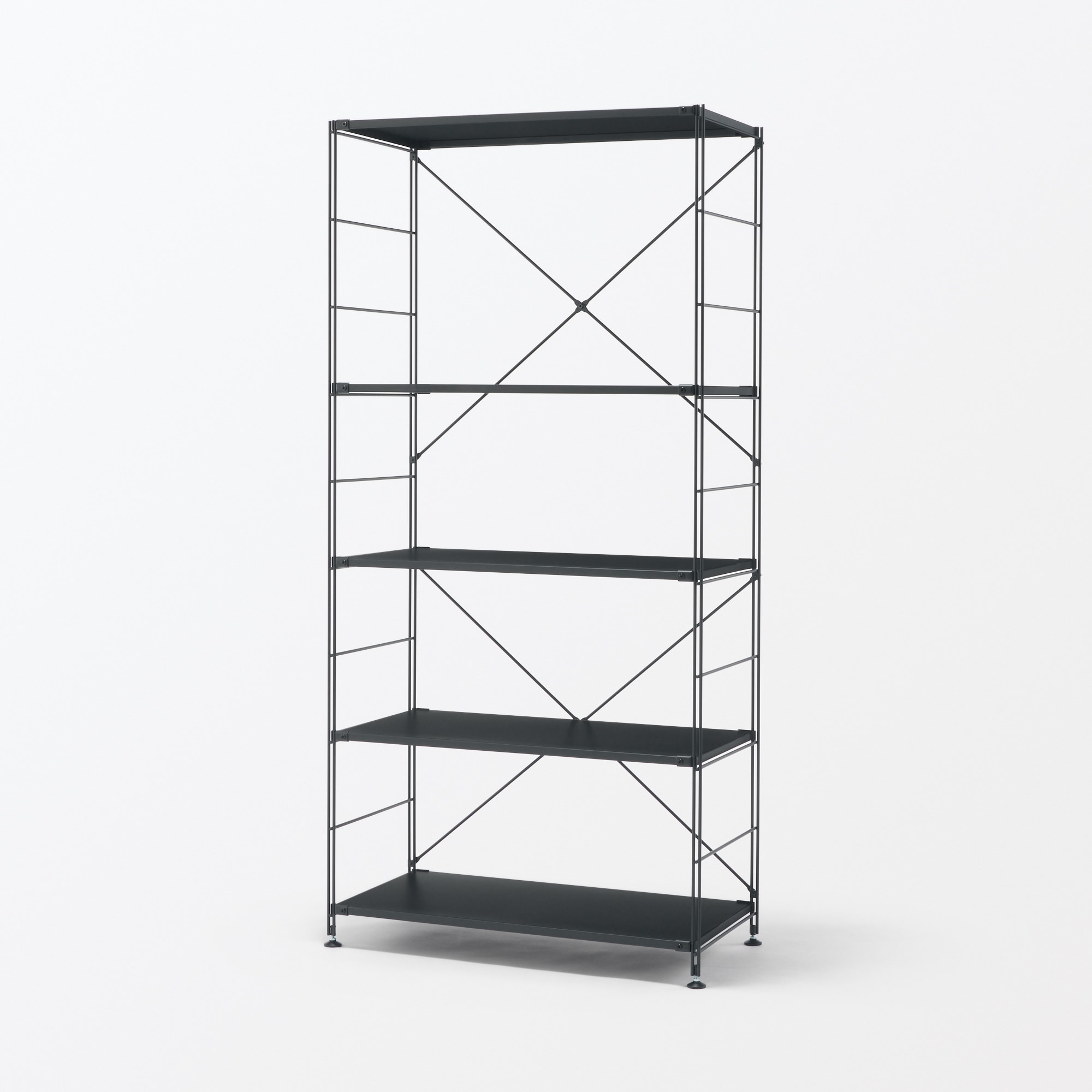 スチールユニットシェルフ・スチール棚セット・ワイド・大・ダークグレー