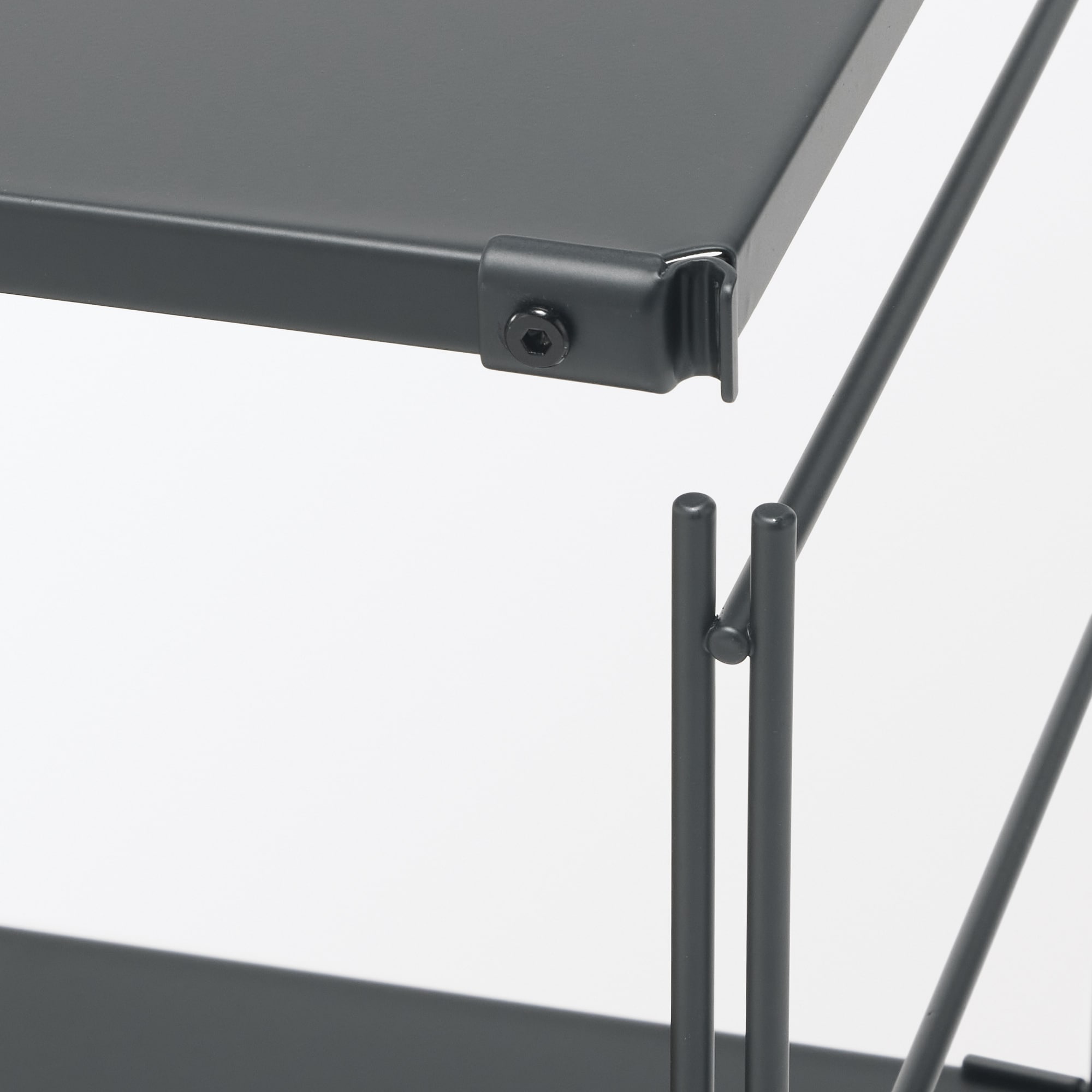 スチールユニットシェルフ・スチール棚セット・ワイド・中・ダークグレー