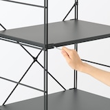 スチールユニットシェルフ・スチール棚セット・ワイド・中・ダークグレー