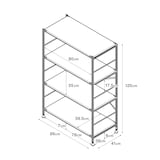 スチールユニットシェルフ・スチール棚セット・ワイド・中・ダークグレー