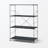 スチールユニットシェルフ・スチール棚セット・ワイド・中・ダークグレー