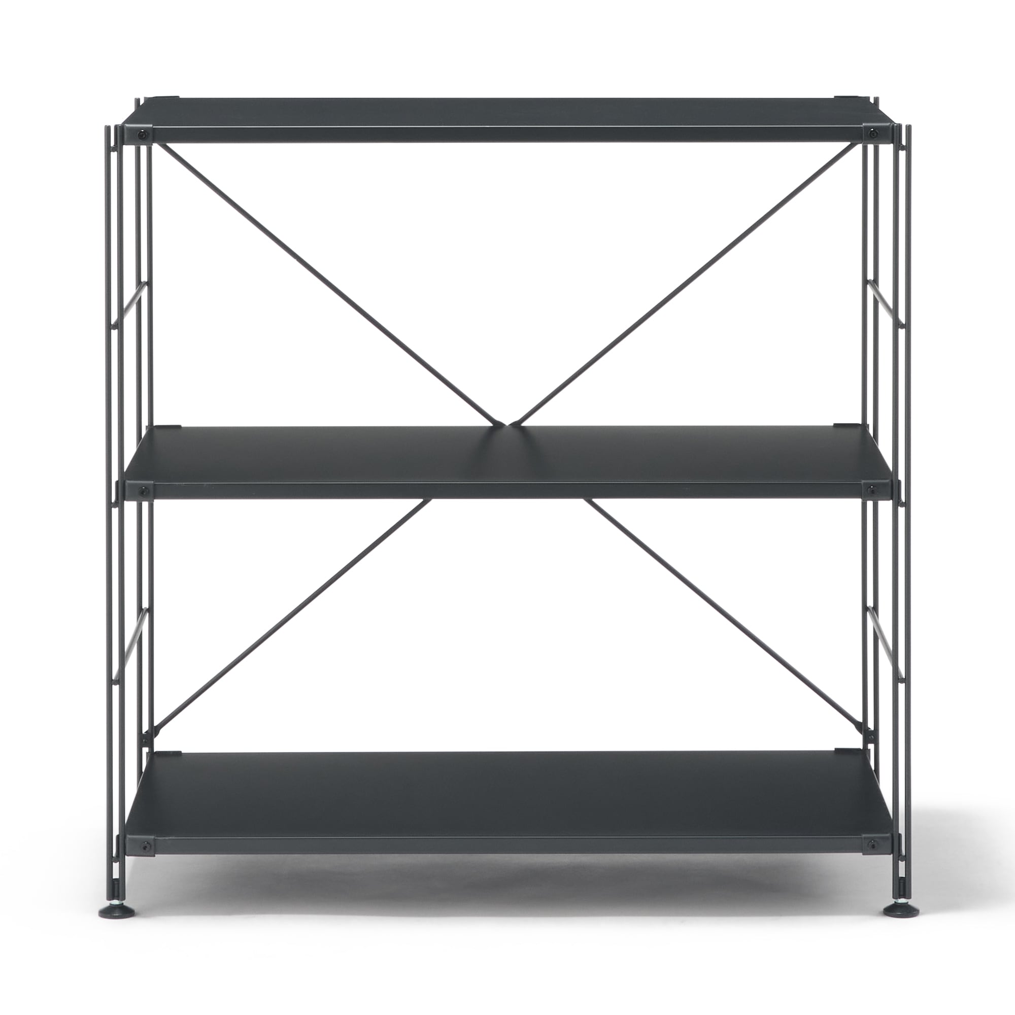 スチールユニットシェルフ・スチール棚セット・ワイド・小・ダークグレー