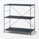 スチールユニットシェルフ・スチール棚セット・ワイド・小・ダークグレー