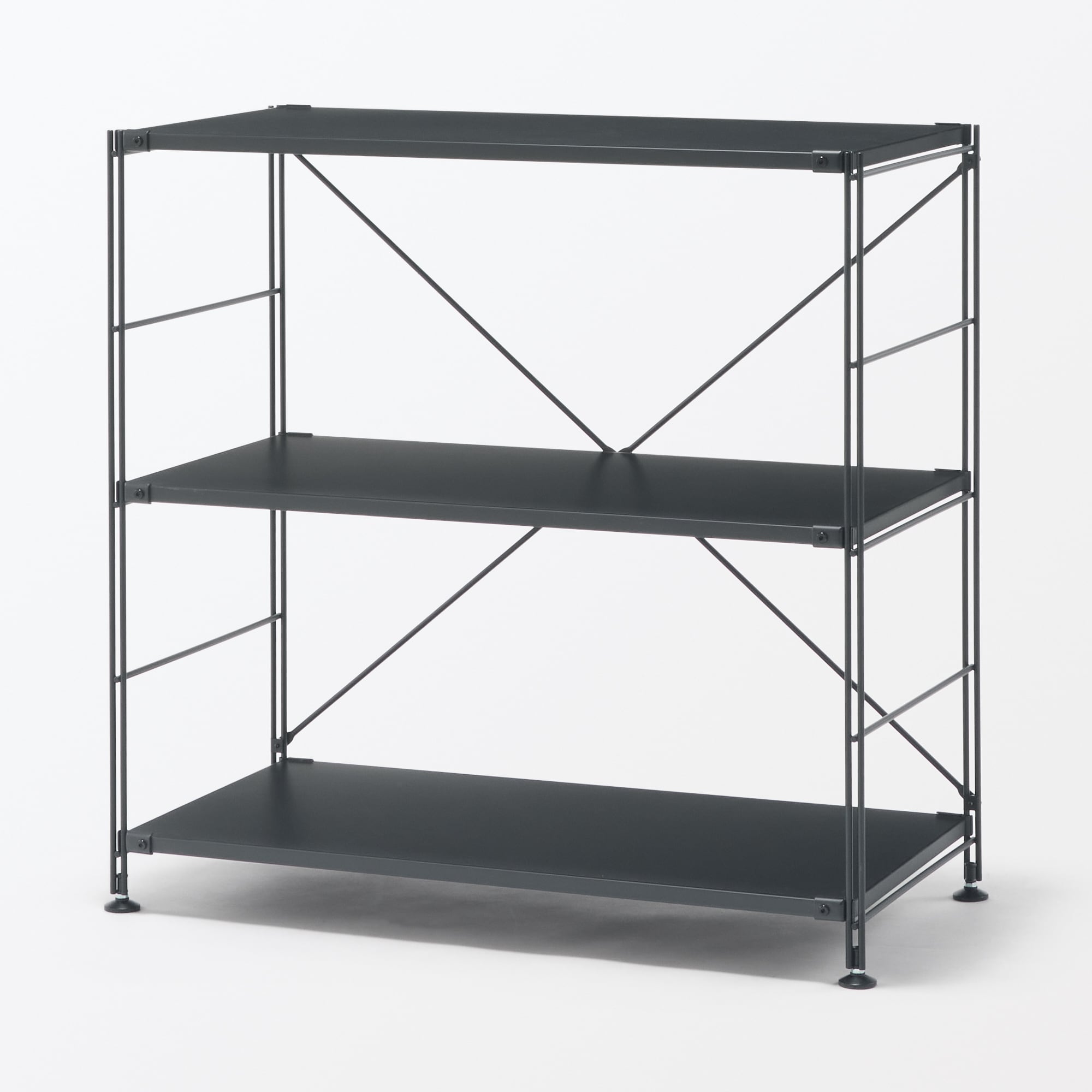 スチールユニットシェルフ・スチール棚セット・ワイド・小・ダークグレー