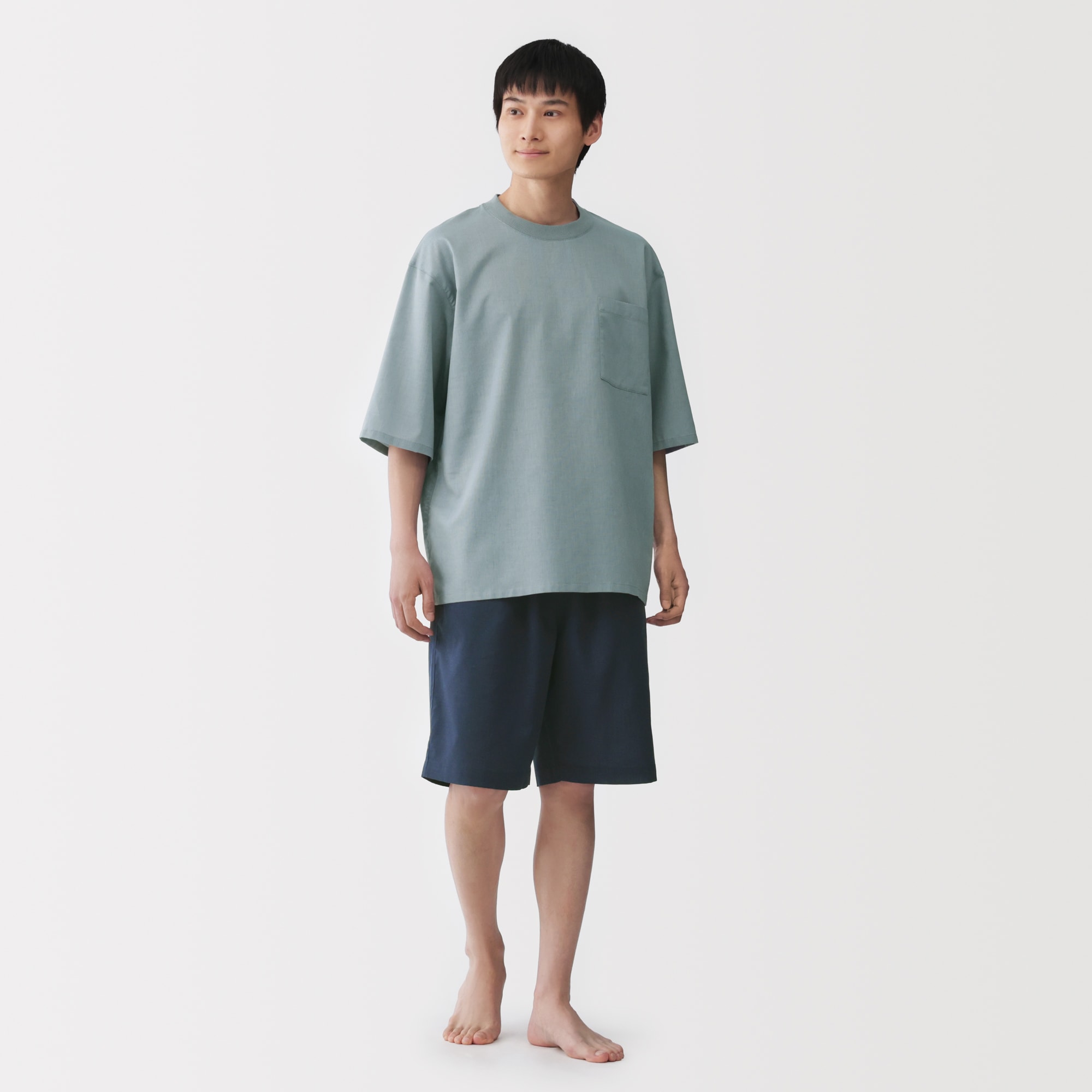 紳士　風を通す　半袖ルームウェアセット