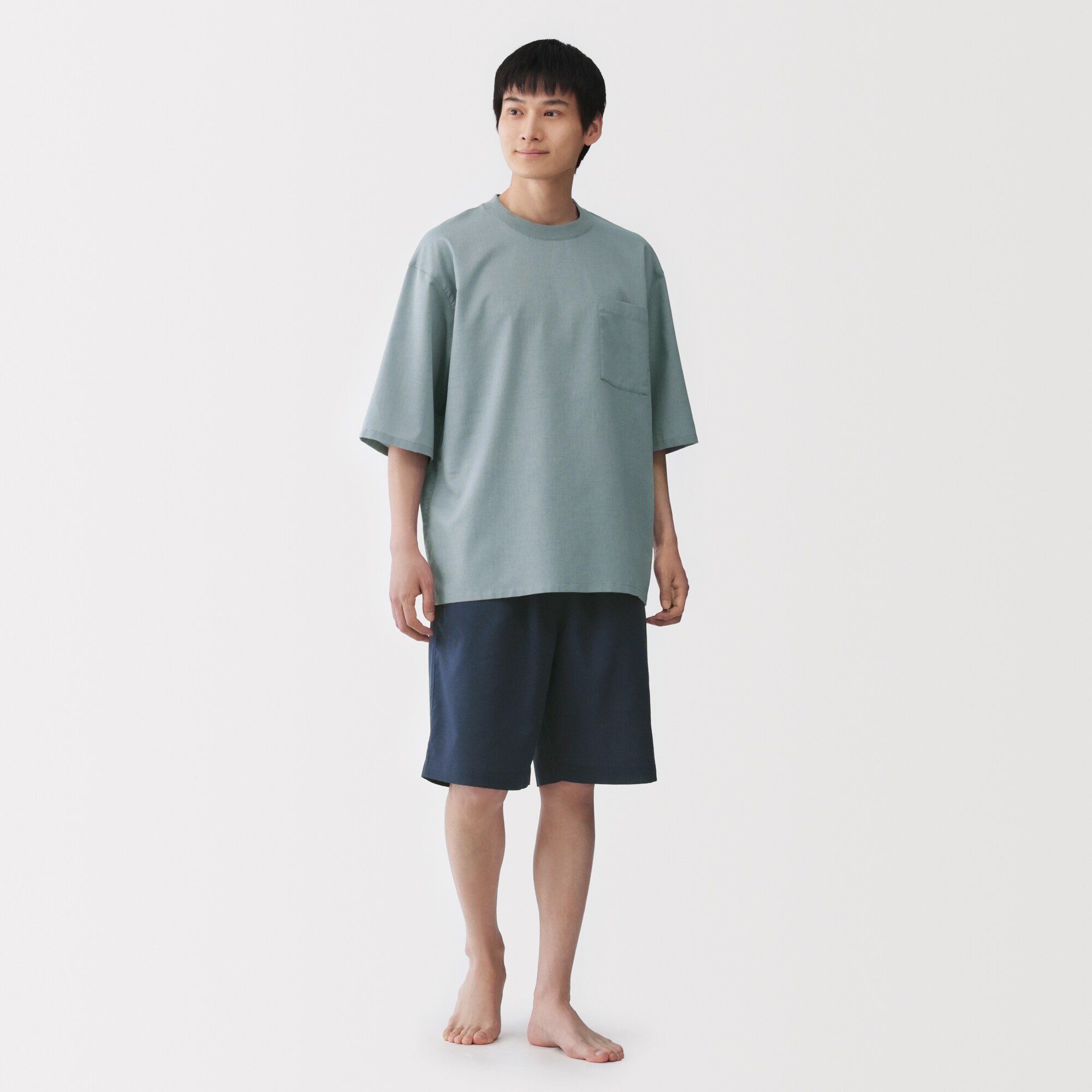 紳士　風を通す　半袖ルームウェアセット