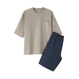 紳士　風を通す　半袖ルームウェアセット