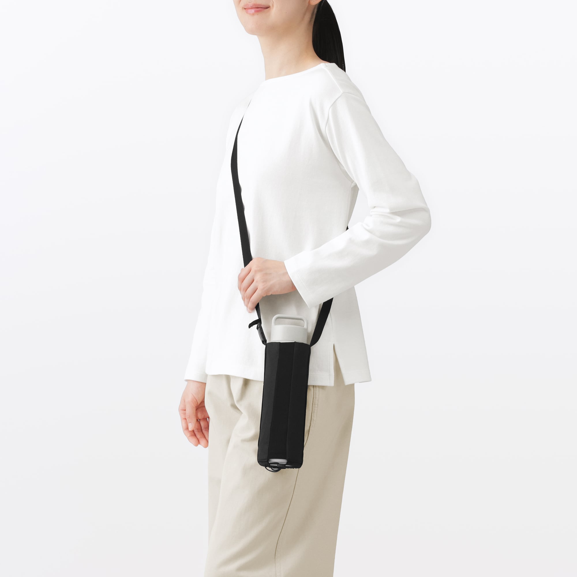 高さが調整できる　ボトル用ホルダー　大／ブラック