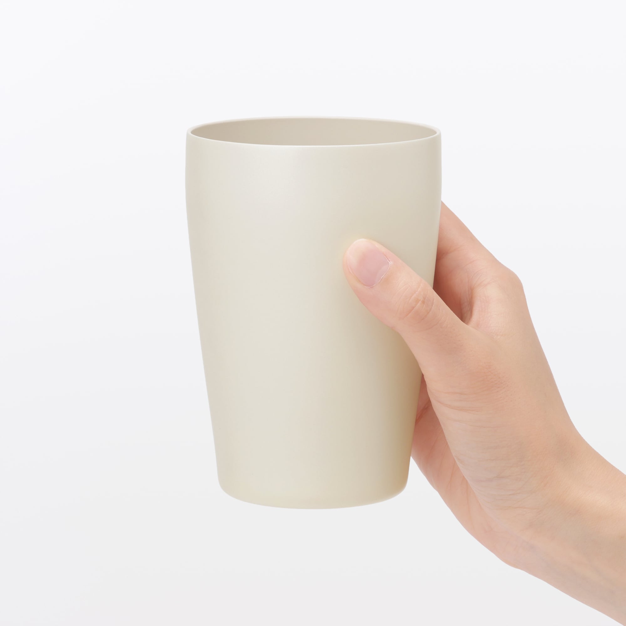 ステンレス　真空断熱二重構造　保冷タンブラー／オフ白