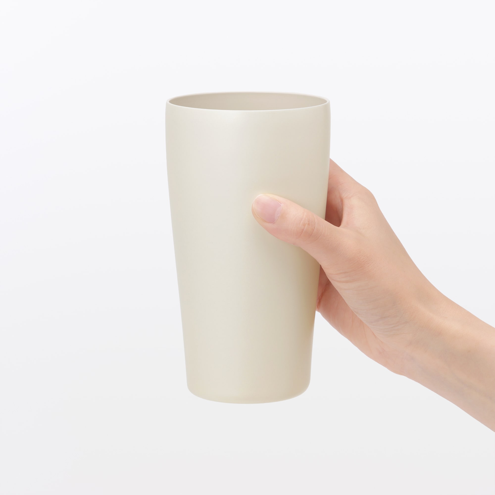 ステンレス　真空断熱二重構造　保冷タンブラー／オフ白