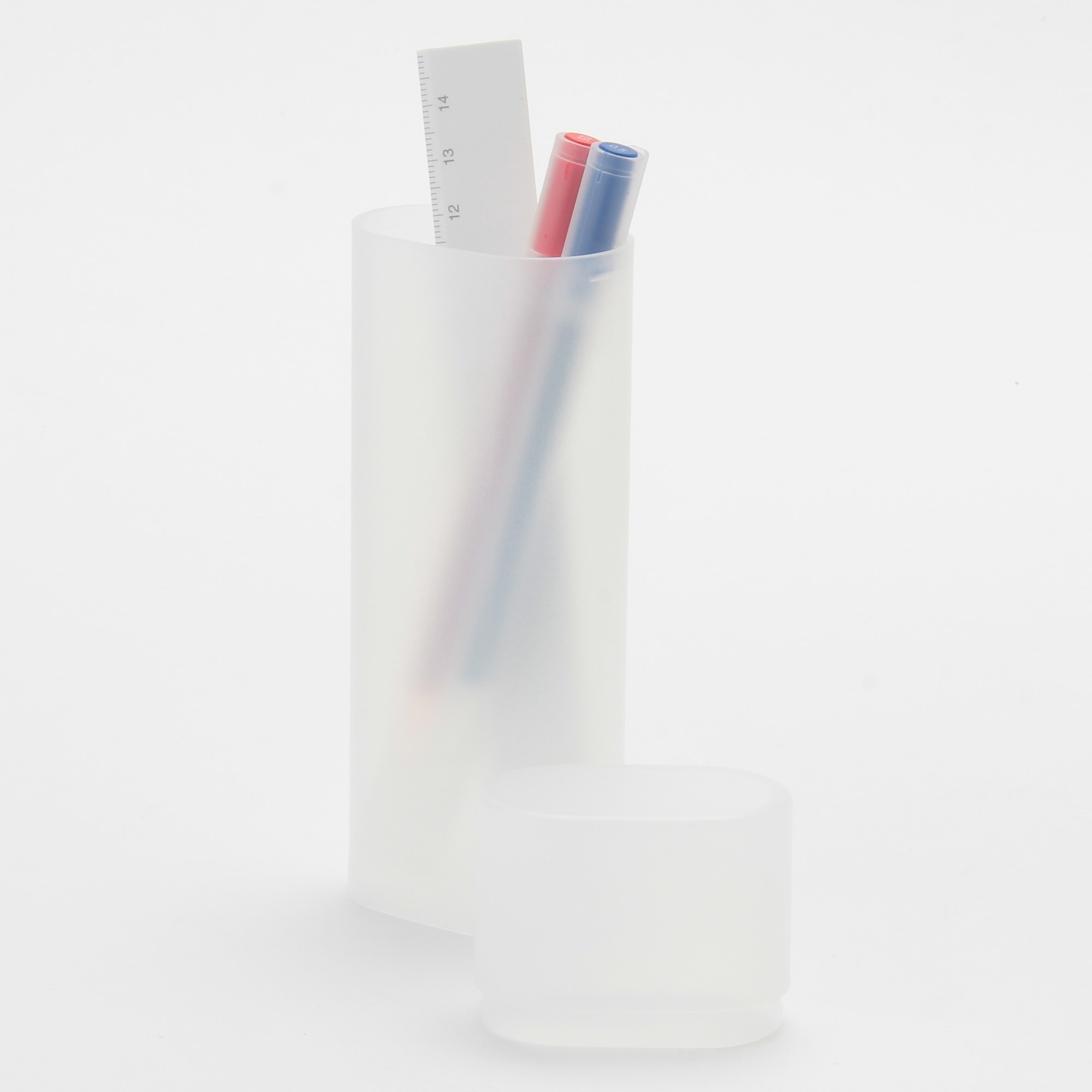 ポリプロピレンメガネも入るペンケース　スタンド式　