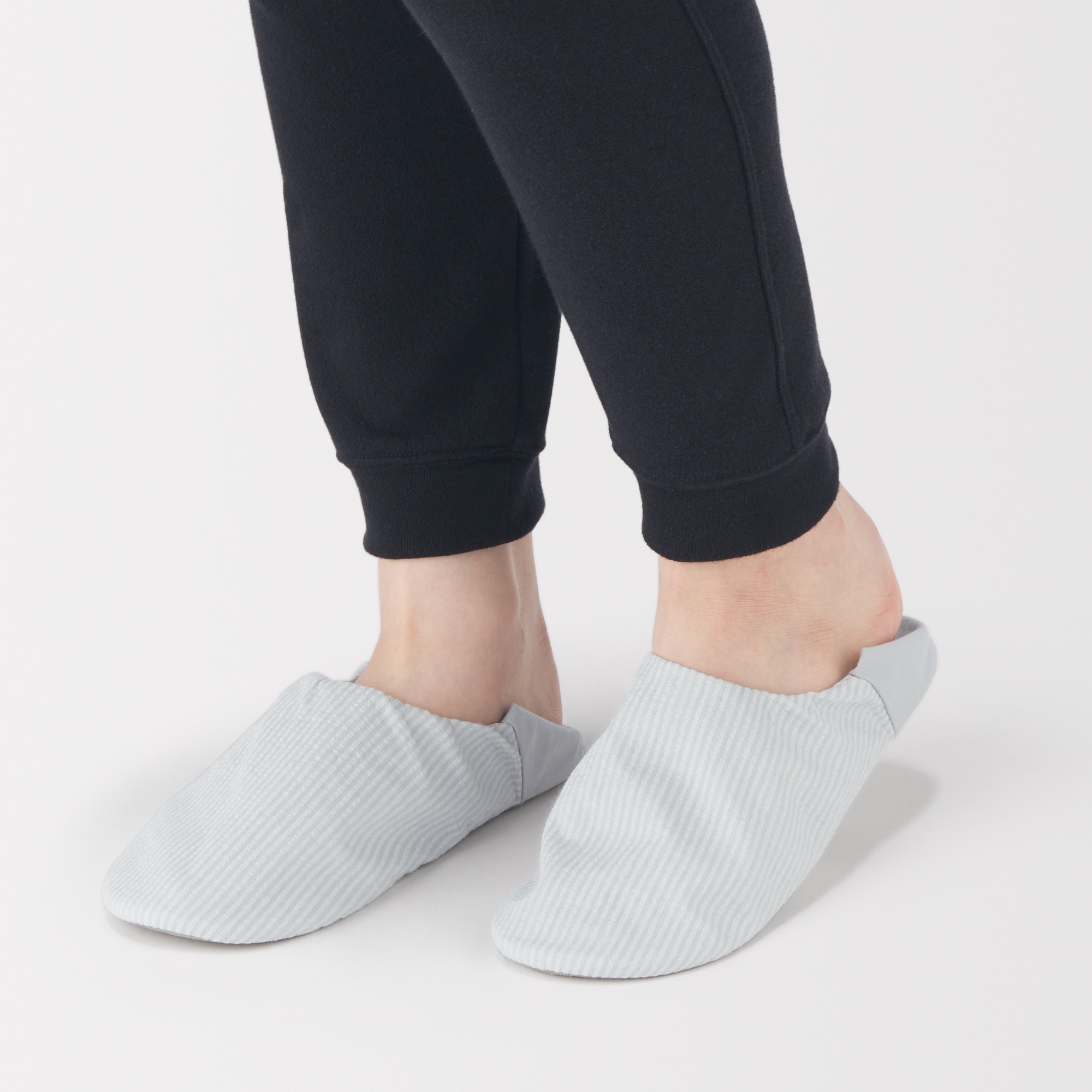 残反を使った　綿サッカー織バブーシュ