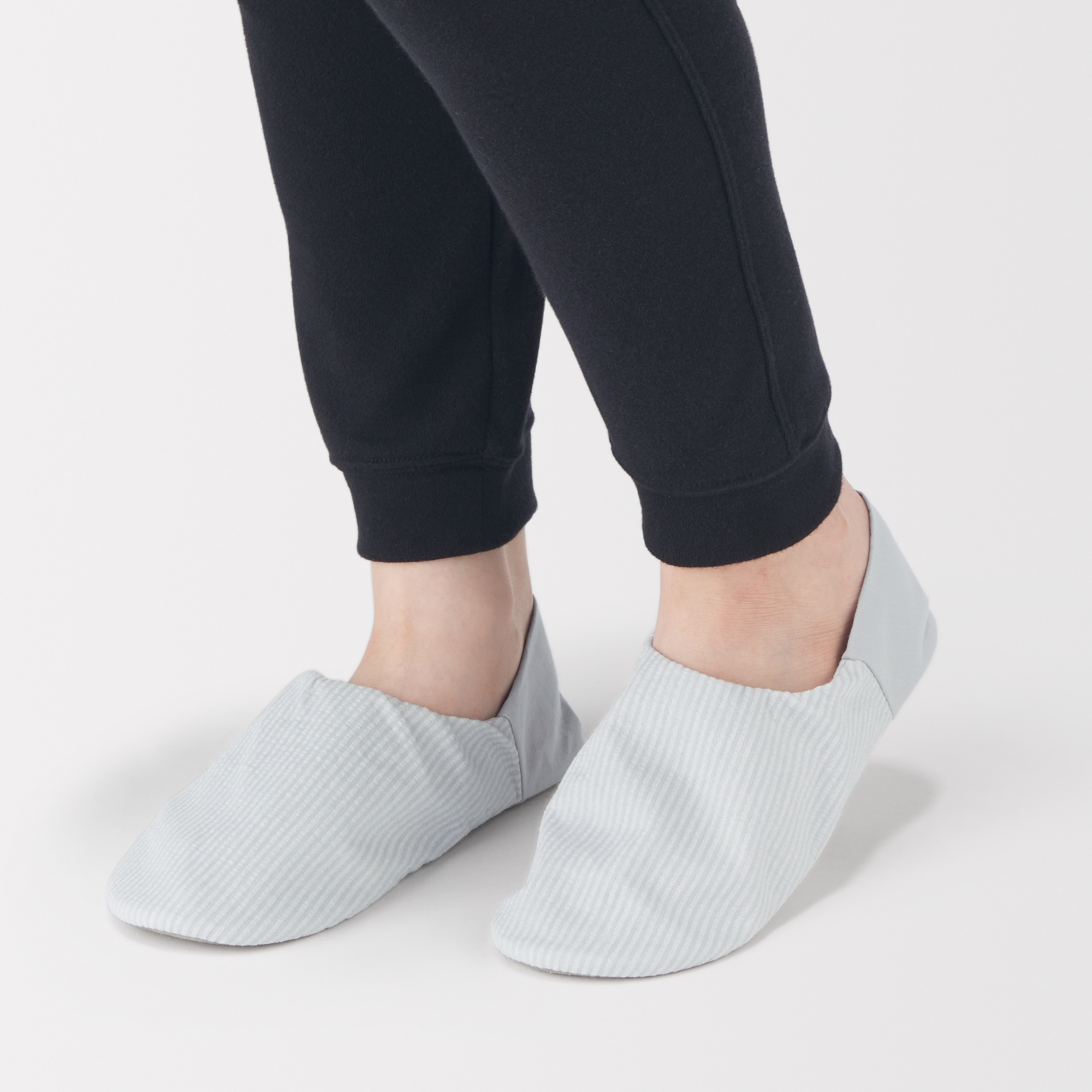 残反を使った　綿サッカー織バブーシュ