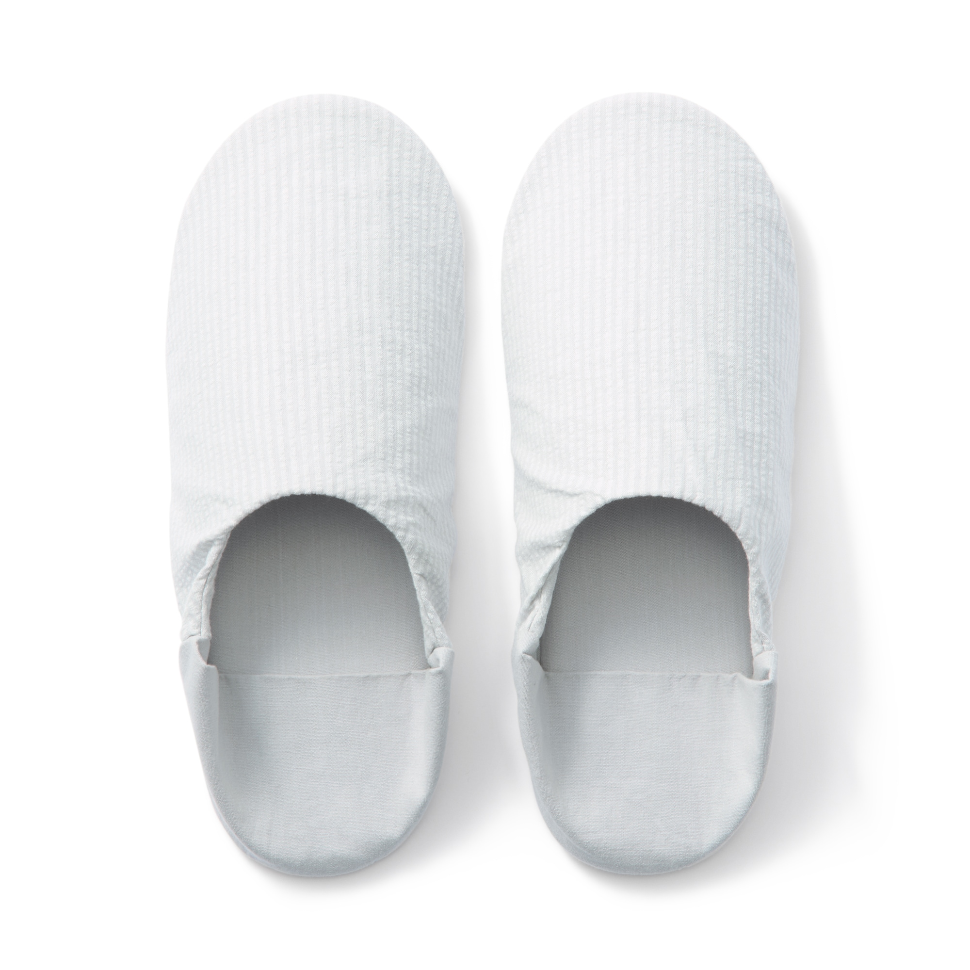 残反を使った　綿サッカー織バブーシュ