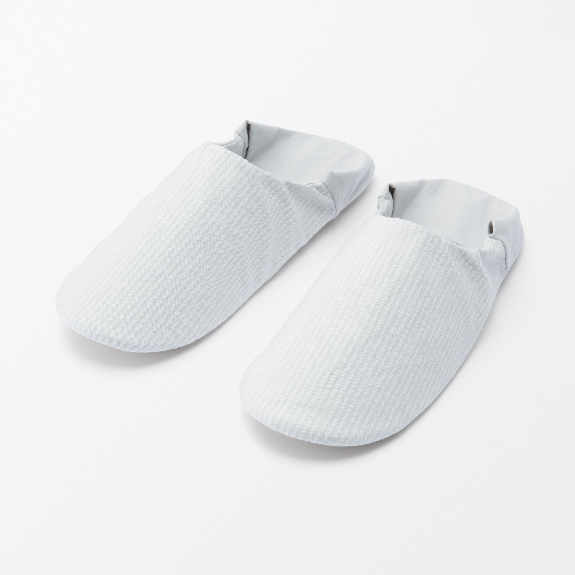 残反を使った　綿サッカー織バブーシュ