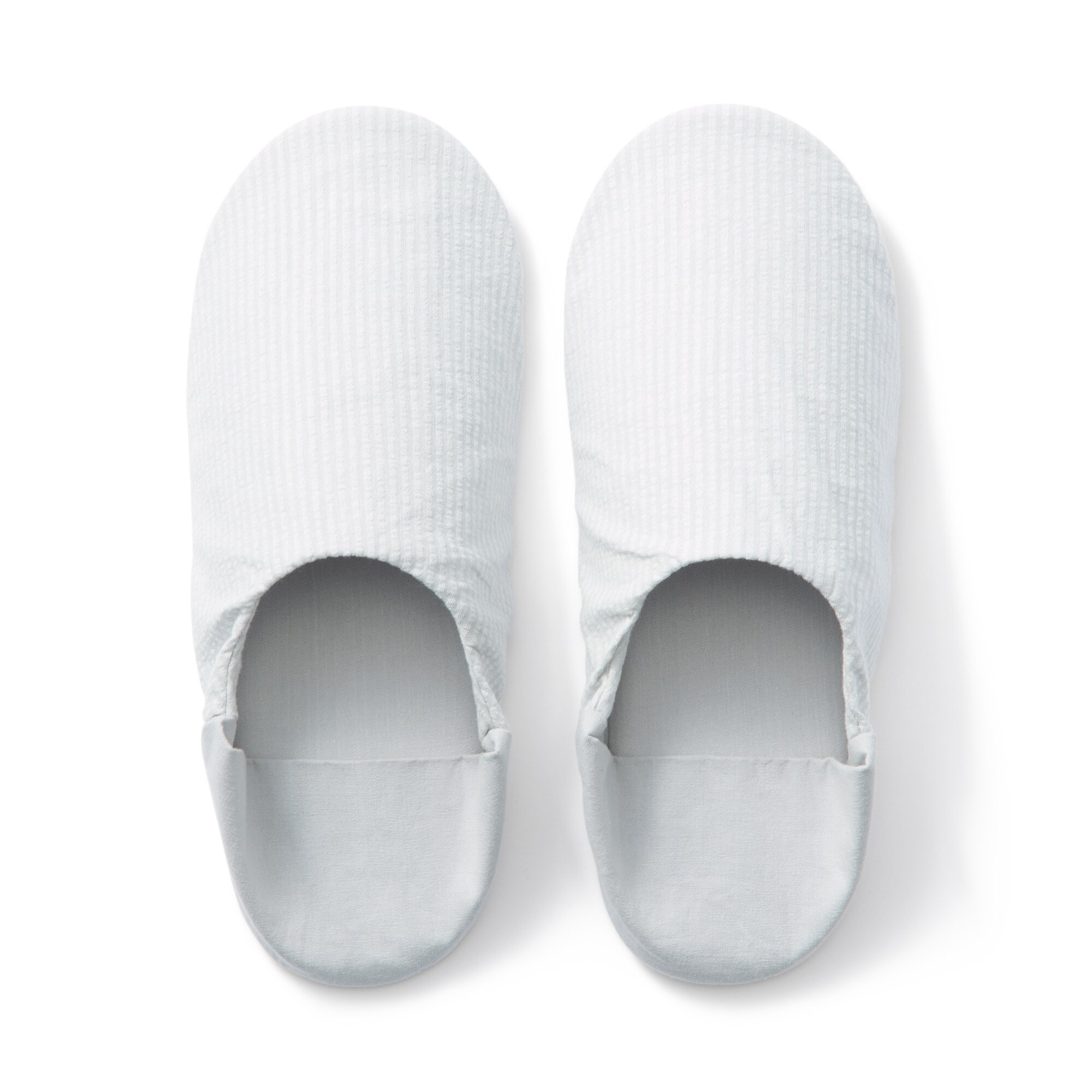 残反を使った　綿サッカー織バブーシュ