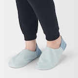 残反を使った　綿サッカー織バブーシュ