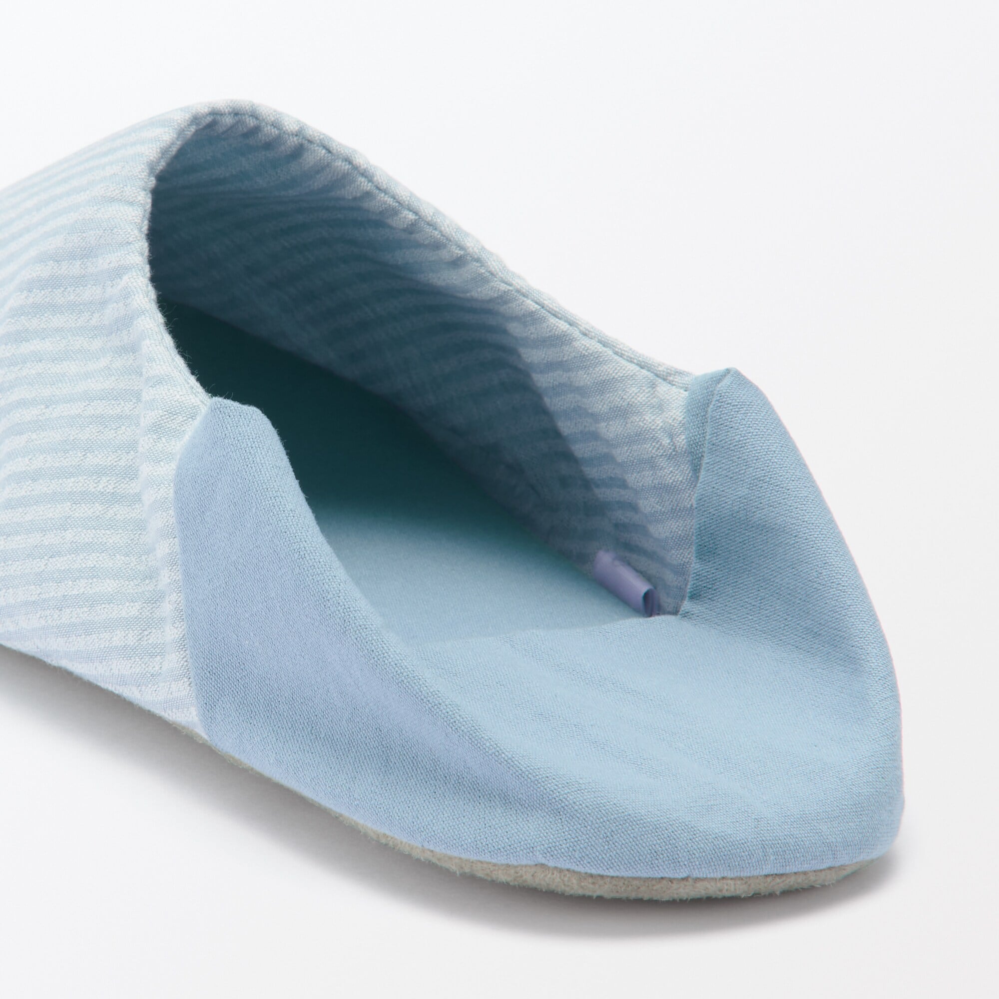 残反を使った　綿サッカー織バブーシュ