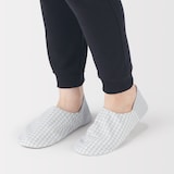 残反を使った　綿サッカー織バブーシュ