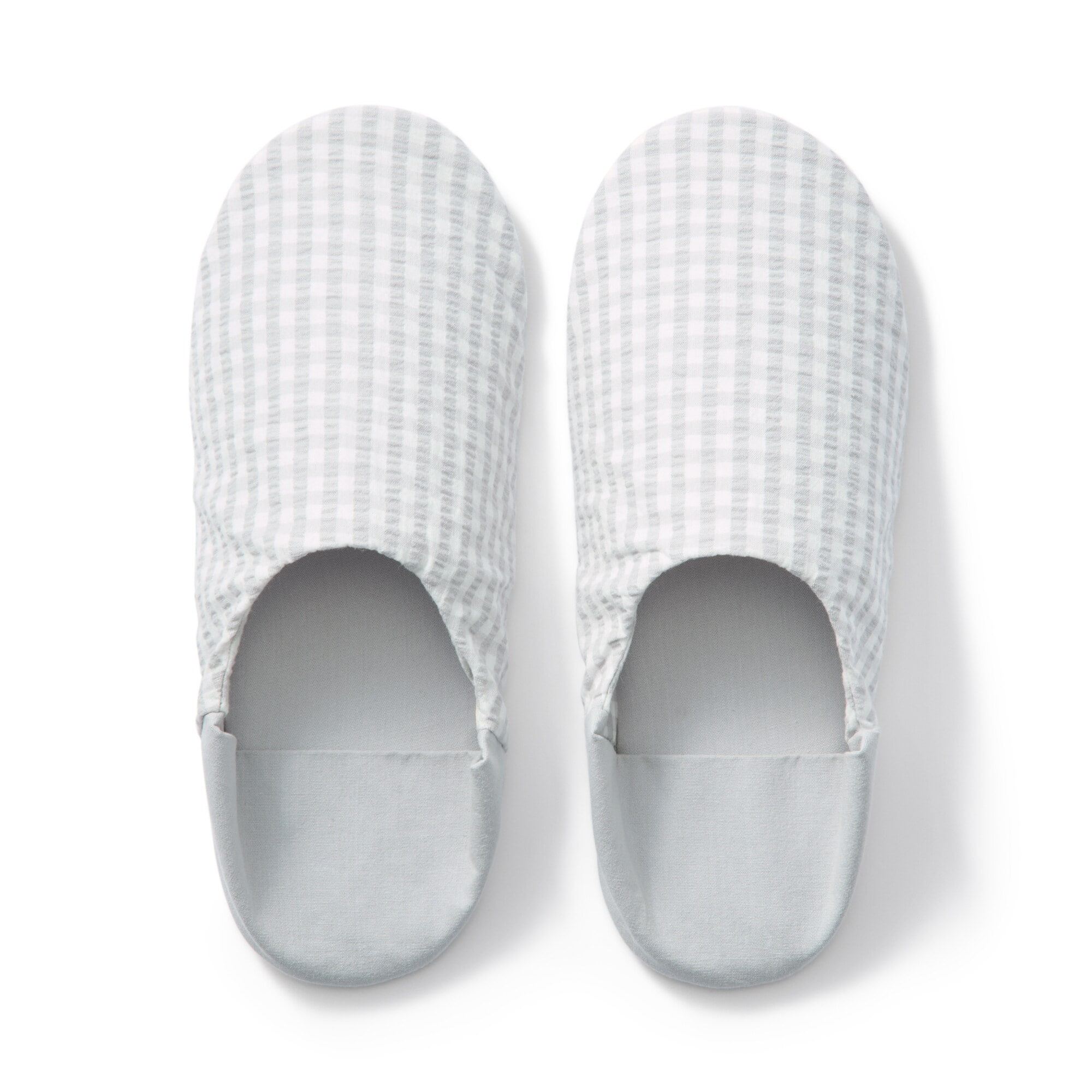 残反を使った　綿サッカー織バブーシュ