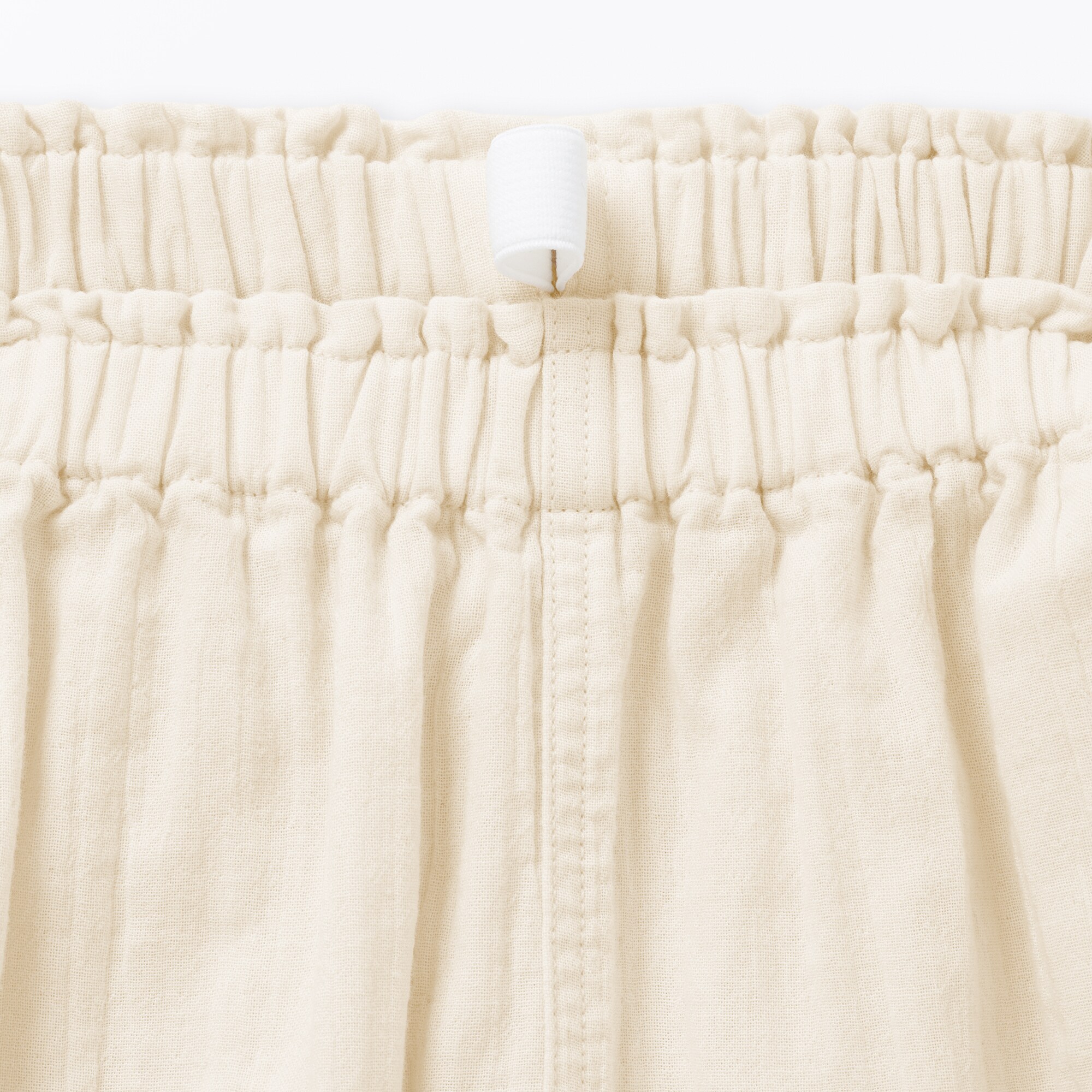 ベビー　おなかすっぽり楊柳ガーゼ七分丈パンツ