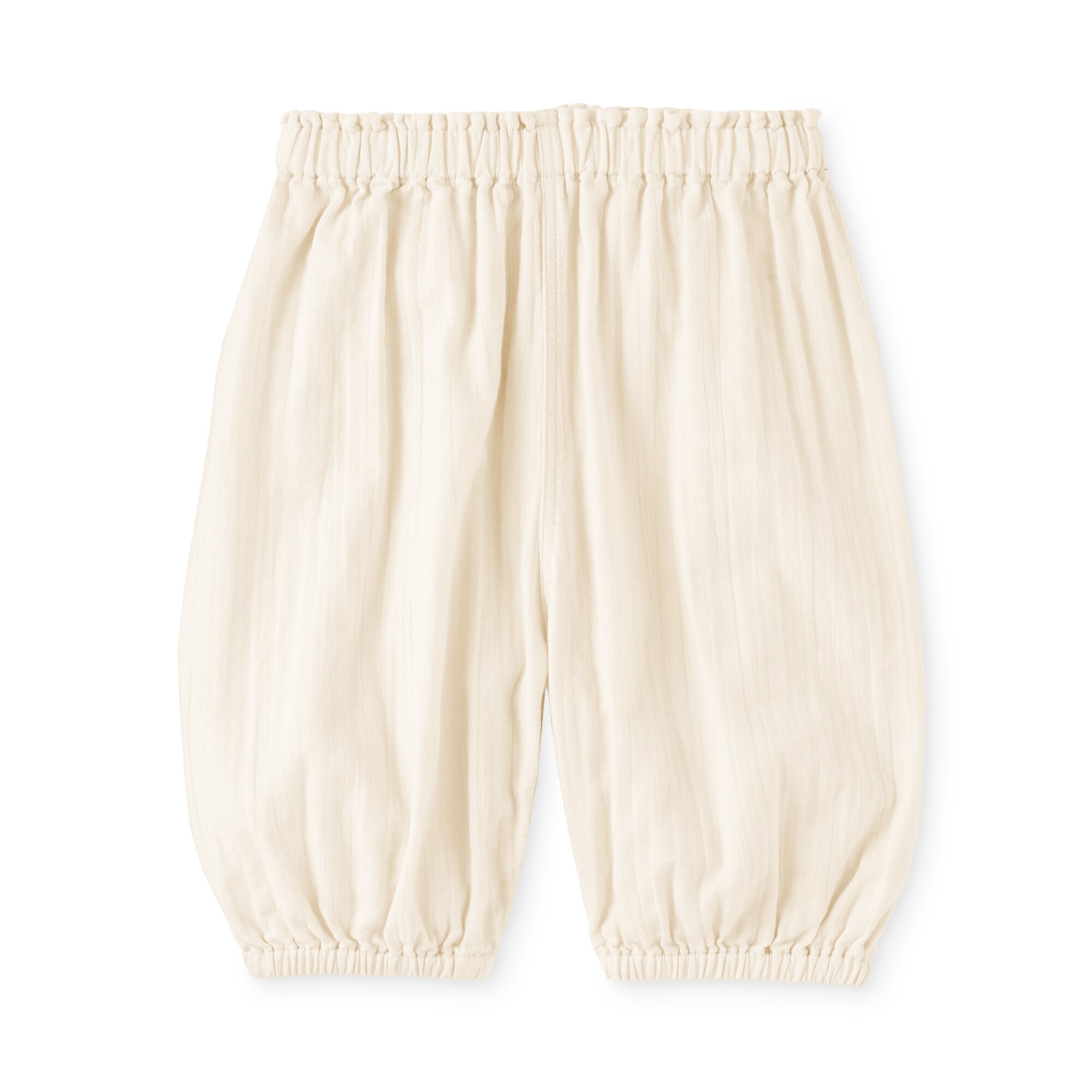 ベビー　おなかすっぽり楊柳ガーゼ七分丈パンツ