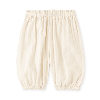 ベビー　おなかすっぽり楊柳ガーゼ七分丈パンツ