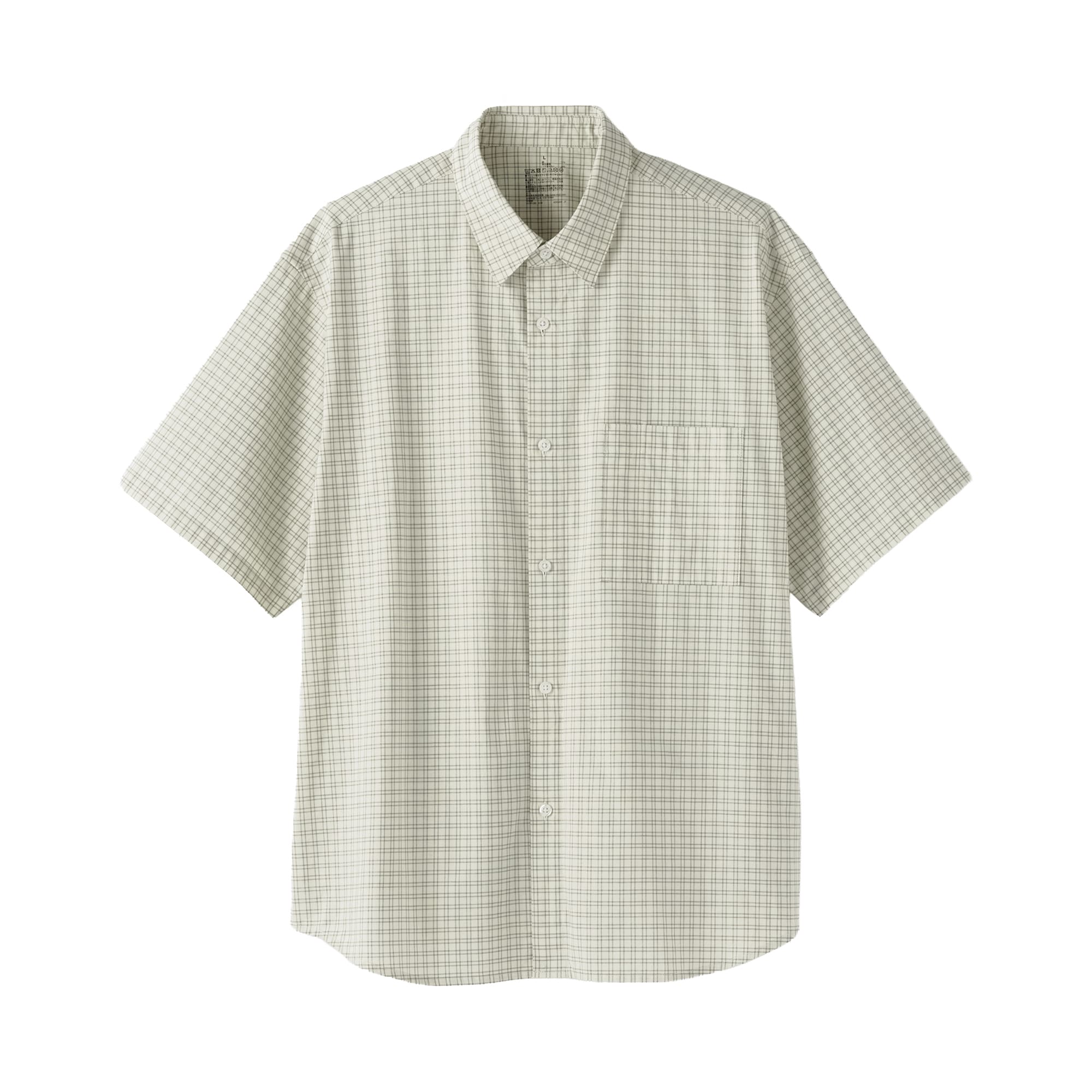 紳士　洗いざらしブロード半袖オーバーシャツ