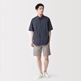 紳士　洗いざらしブロード半袖オーバーシャツ