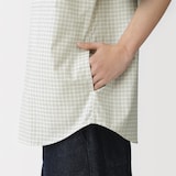 紳士　洗いざらしブロード半袖オーバーシャツ