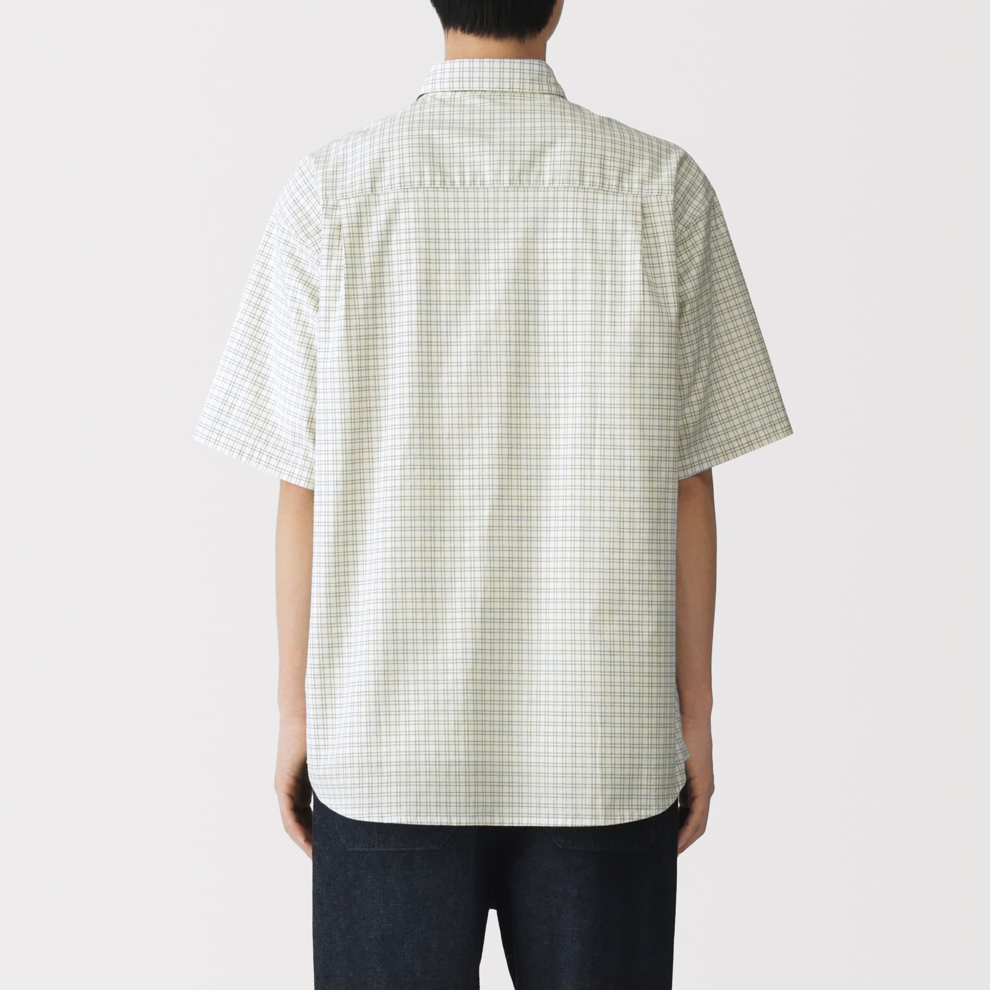 紳士　洗いざらしブロード半袖オーバーシャツ