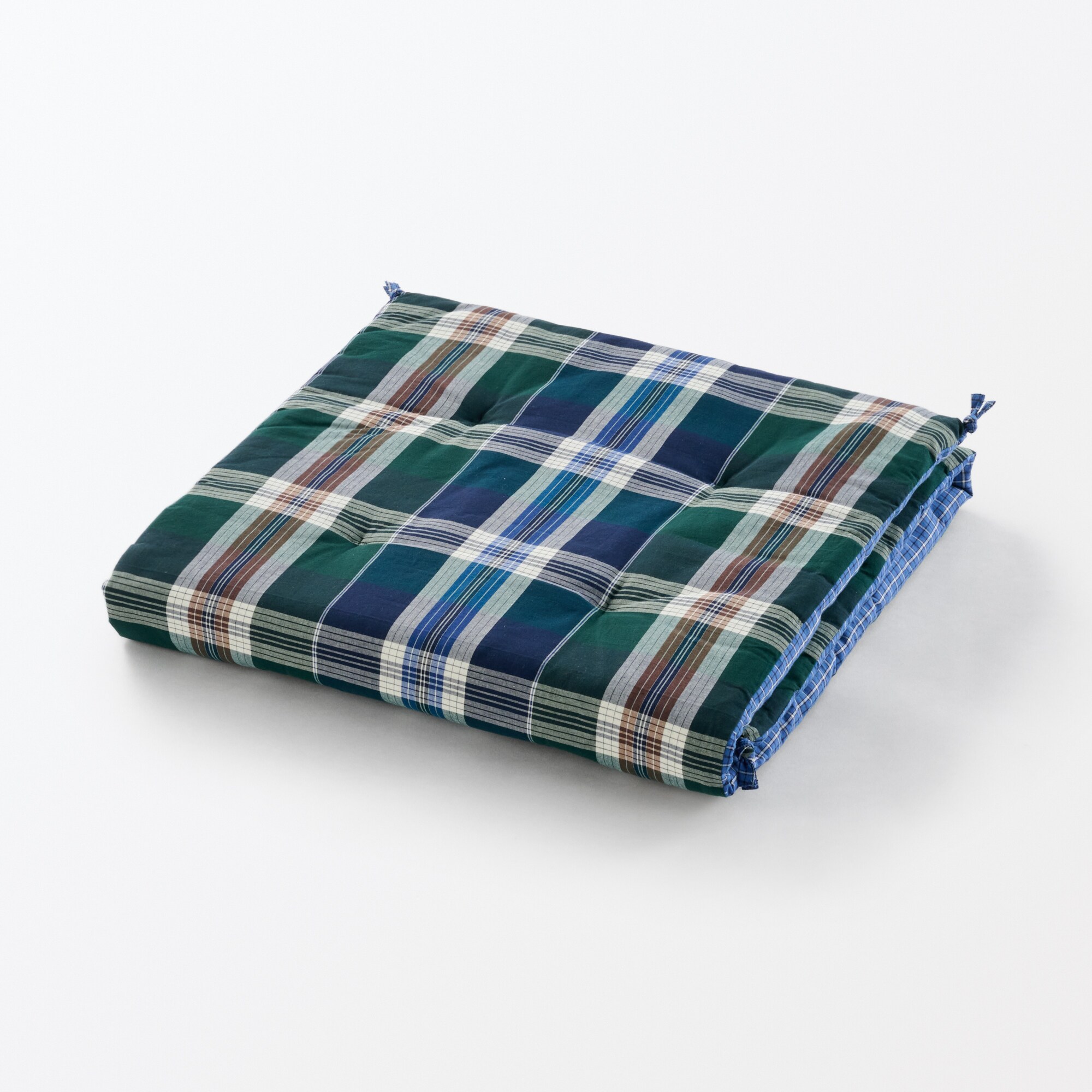 マドラスチェック　シートクッションロングタイプ