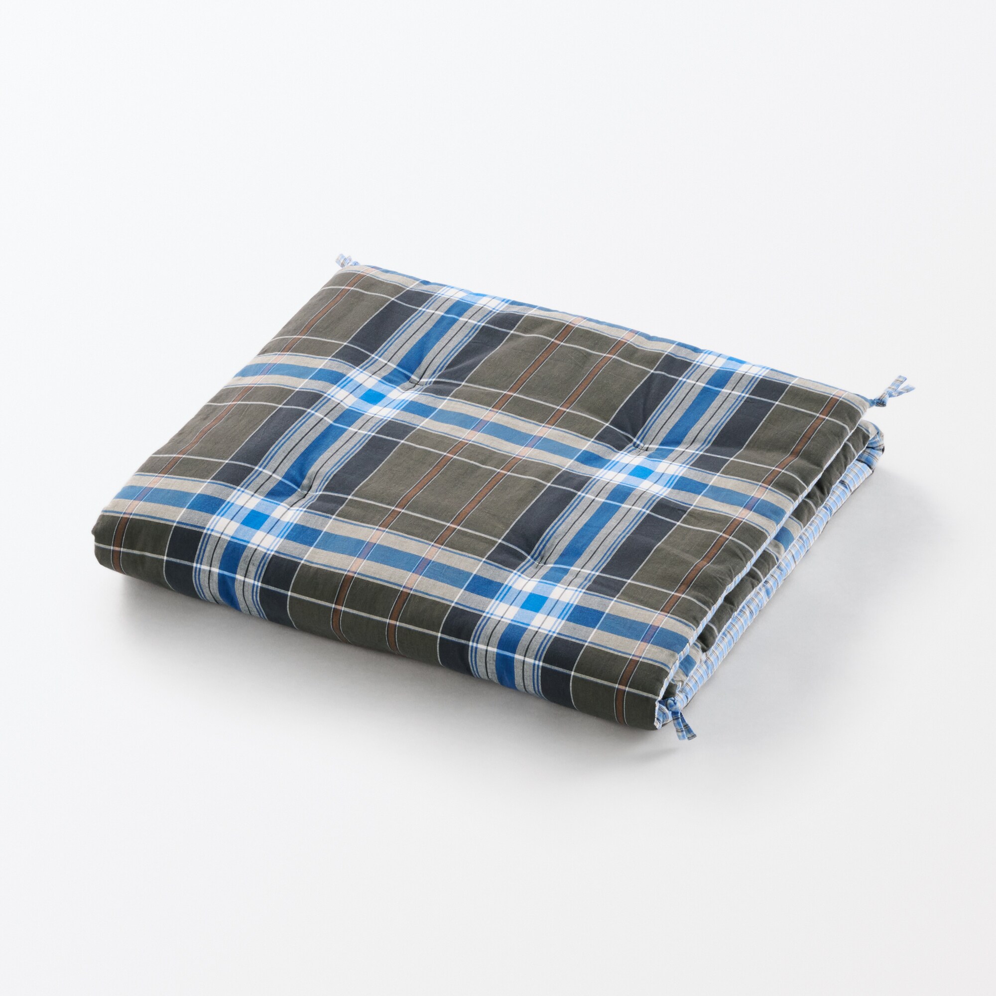 マドラスチェック　シートクッションロングタイプ