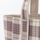 マドラスチェック　キルトバッグ　大