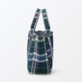 マドラスチェック　キルトバッグ　大