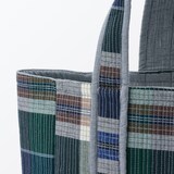 マドラスチェック　キルトバッグ　大