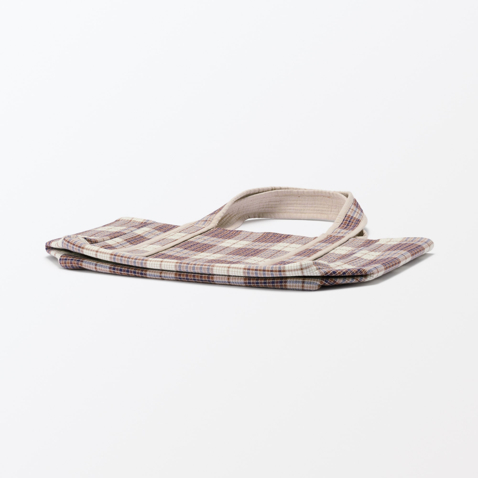 マドラスチェック　キルトバッグ　中