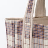 マドラスチェック　キルトバッグ　中