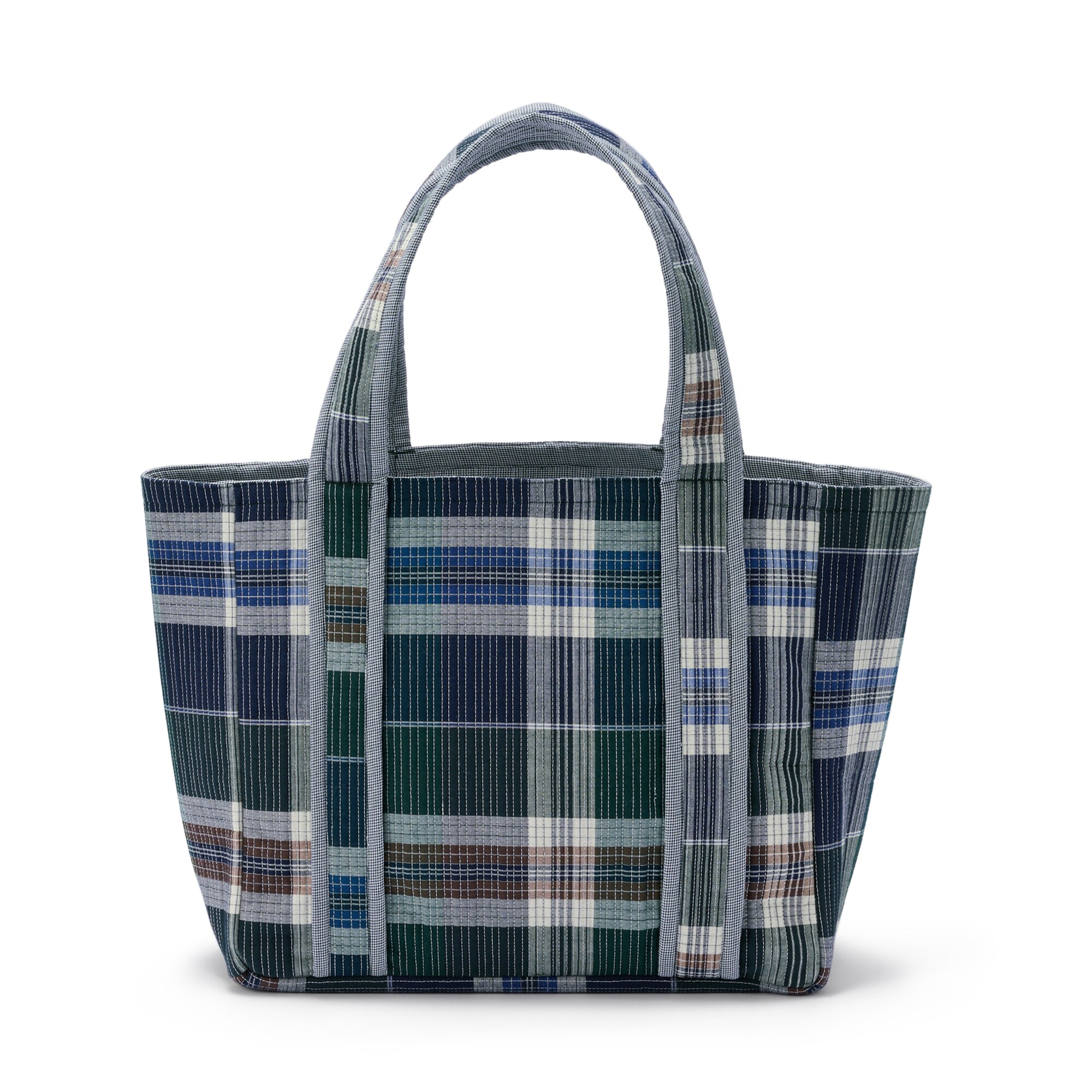 マドラスチェック　キルトバッグ　中