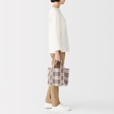 マドラスチェック　キルトバッグ　小