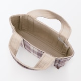 マドラスチェック　キルトバッグ　小