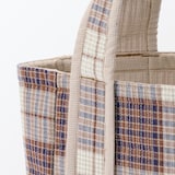 マドラスチェック　キルトバッグ　小